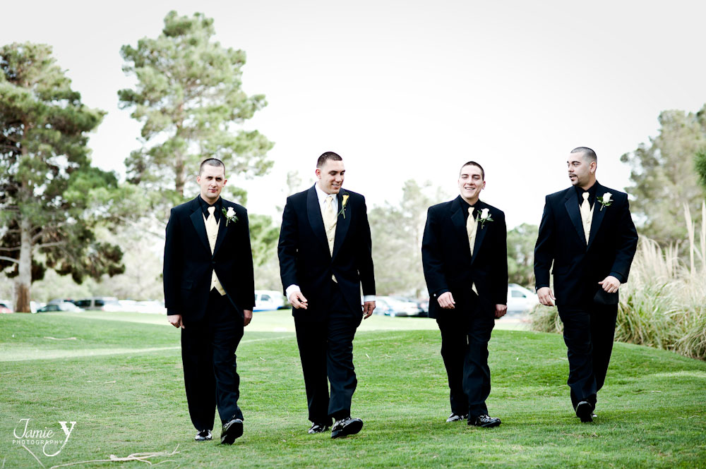 Wedding photography of grooms men at angel park