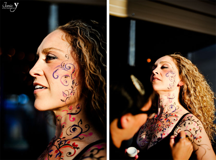face painted at music festival in las vegas