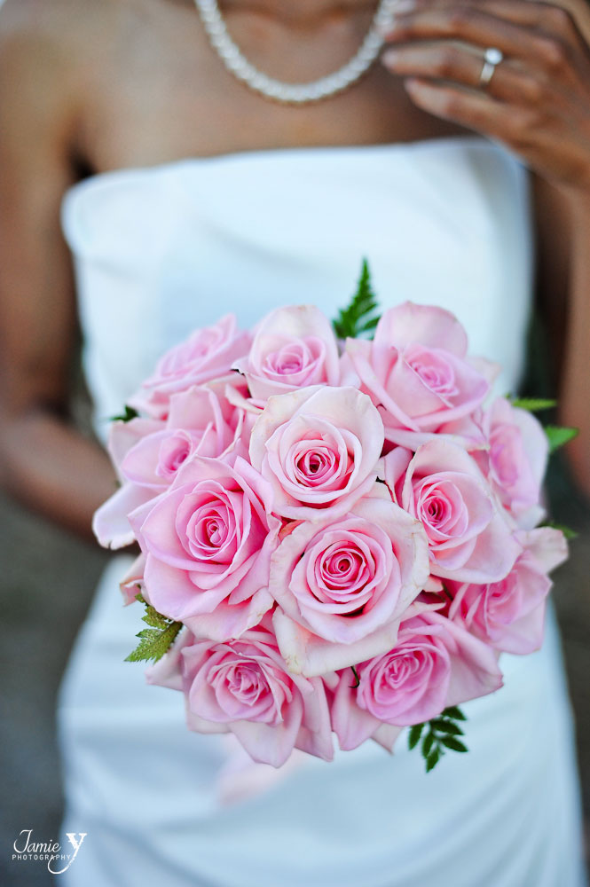 pink wedding boquet