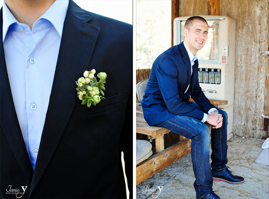 groom flower corsage succulents and greens layers of lovely las vegas