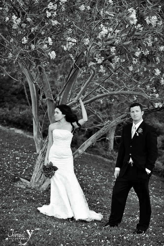 cool edgy bride and groom portrait by a tree in las vegas nevada