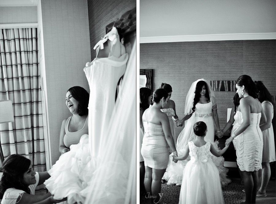 prayer before wedding day with bridal party las vegas