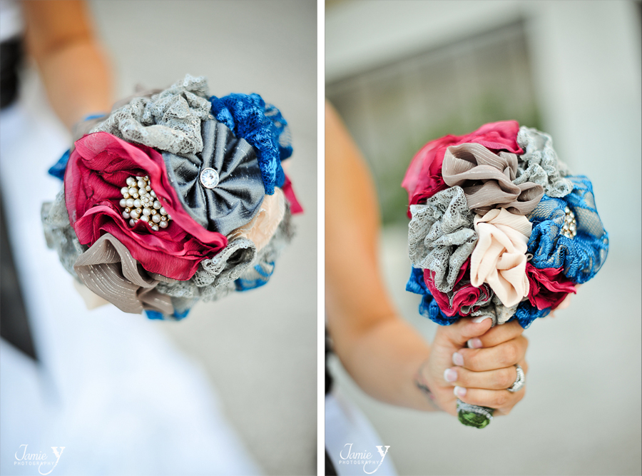 diy handmade fabric bride bouquet for wedding