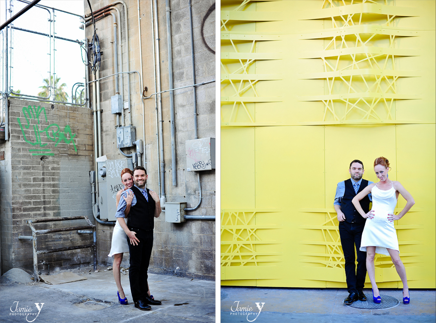urban trash the dress photography in an alley