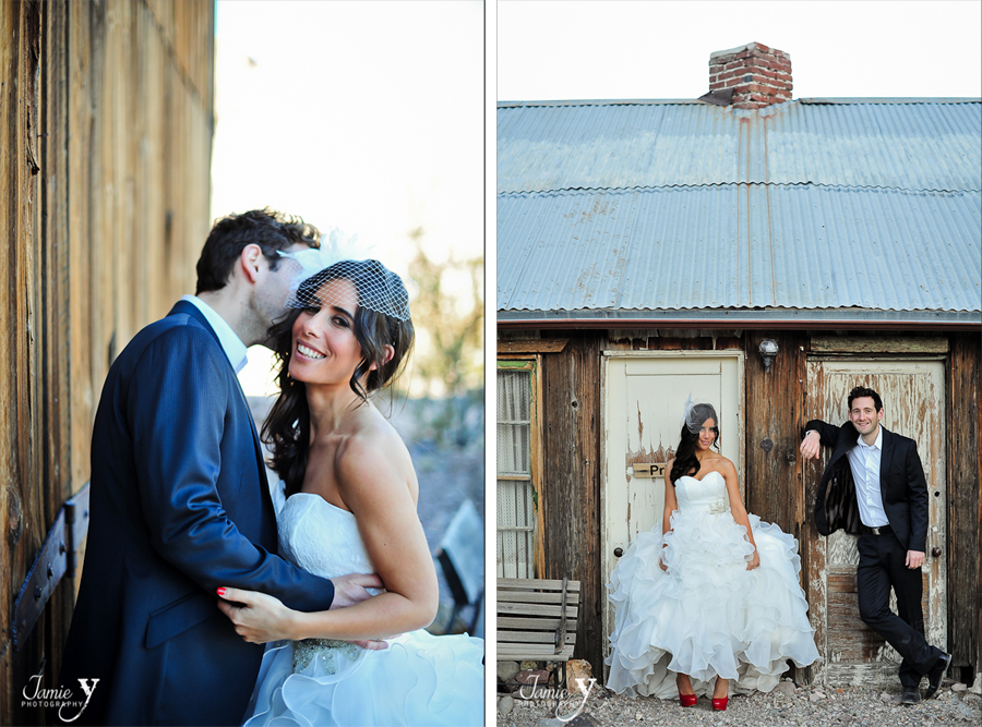 after wedding portrait session at nelson ghost town nevada