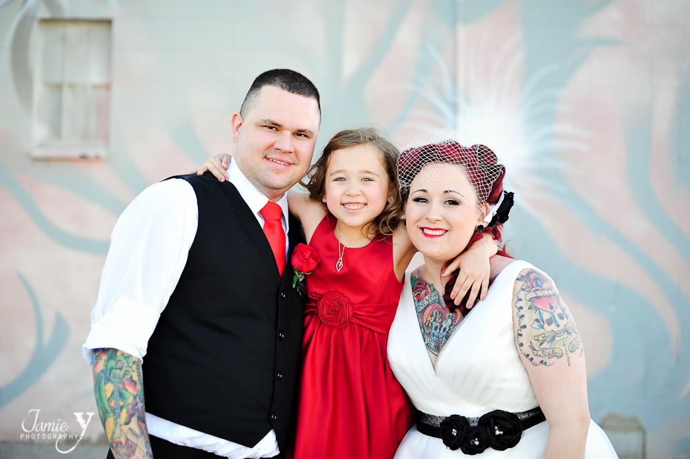 tattooed bride and groom