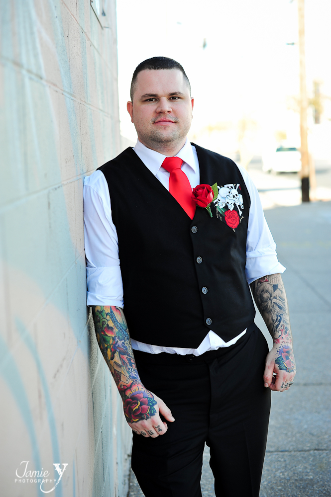 tattooed groom 