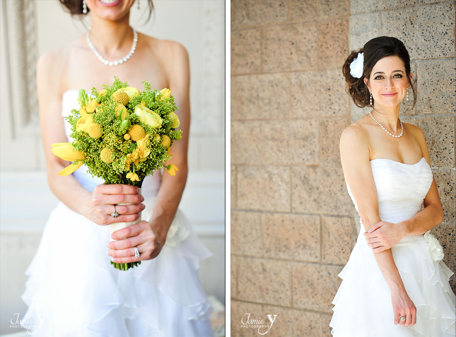 yellow and green bridal bouquet