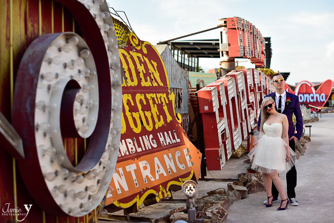 Neon Boneyard Museum Wedding | Alison & James