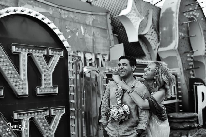 North Lot Neon Museum Wedding | Jutka & Alex