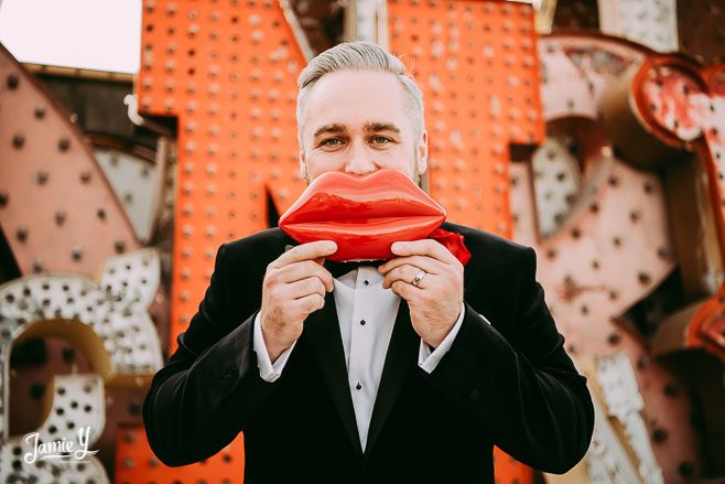 Vdara Wedding Las Vegas | Neon Museum | Lorraine & Martin