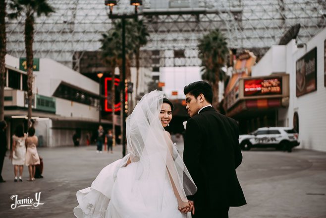 Freemont Street Wedding Pictures Las Vegas