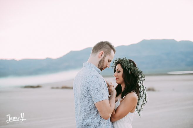 wedding photo at dry lake bed las vegas