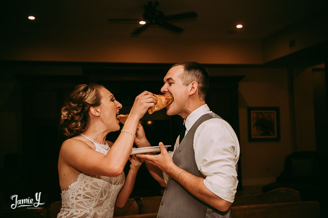 pizza toast at wedding