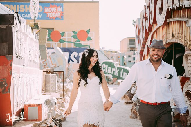 Neon Museum Elopement | Jerry & Natalie