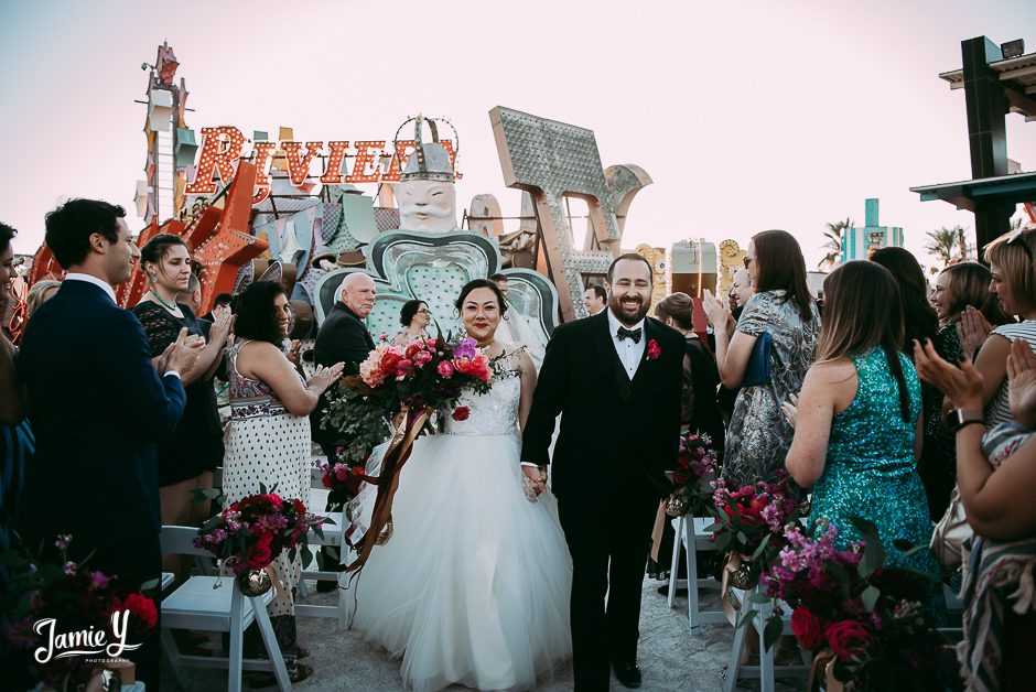 Neon Museum Wedding Ceremony & Reception | Alexis & Nathan