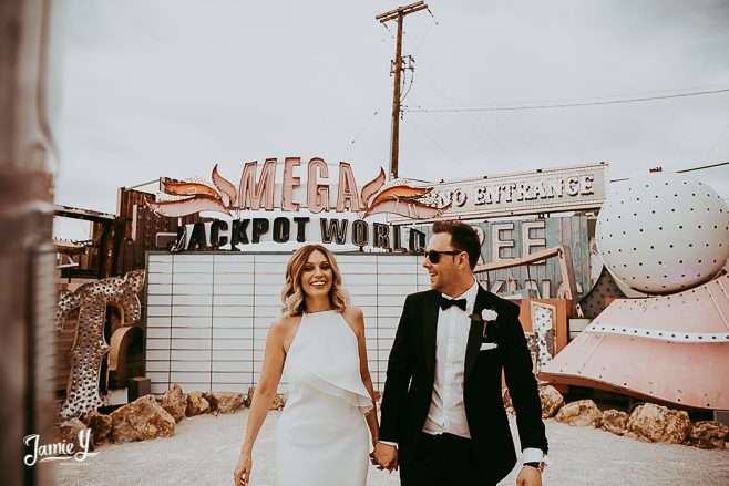 Las Vegas Neon Museum Elopement Photographs | Sarah & Adam