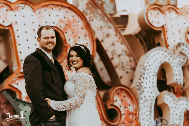 Getting Married At  The Neon Museum | Elaina & Calvin