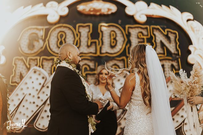 Micro Wedding At The Neon Museum | Beth & Kila