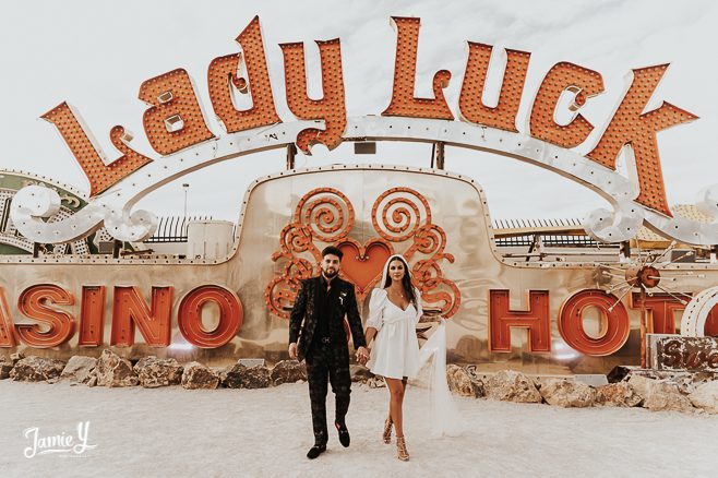 Las Vegas Elopement Venue Neon Museum | Danielle & Robert