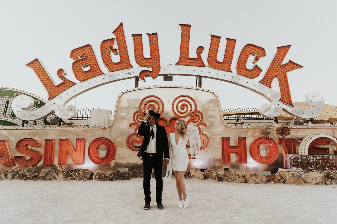 rock n roll neon museum wedding