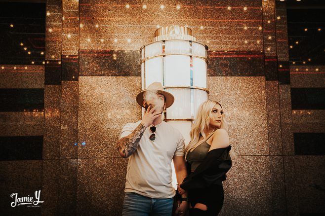 Rock N Roll Engagement Photos Downtown Vegas