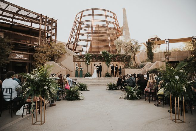 ceremony view at wedding at springs preserve las vegas