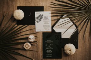 wedding details including stationary