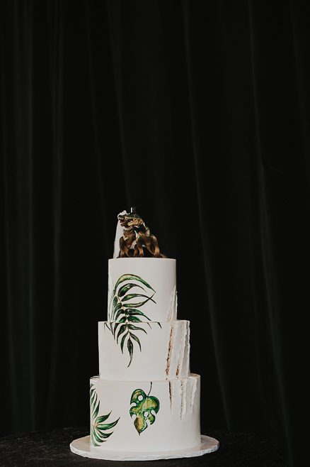 jurassic park themed wedding cake