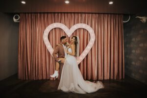 bride and groom at sure thing chapel
