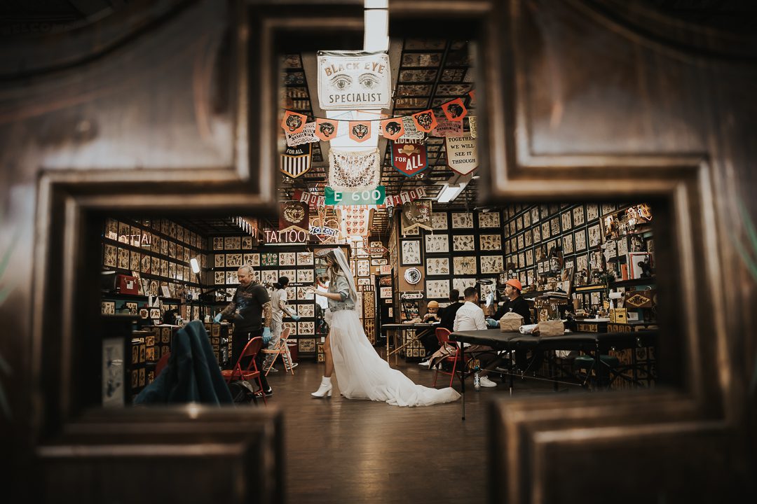bride at downtown tattoo las vegas