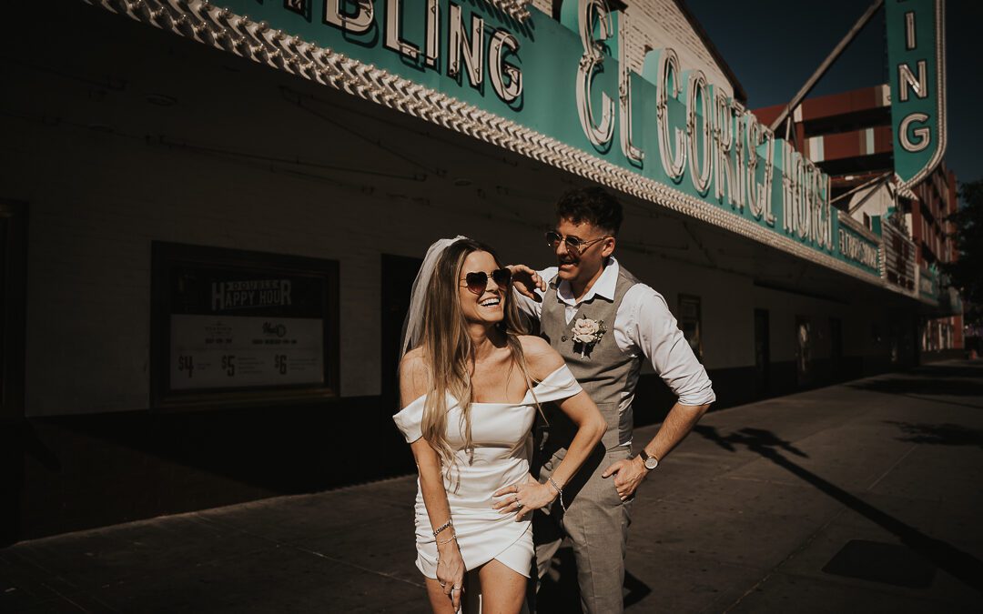 Las Vegas Elopement with No Guests | Downtown Wedding at El Cortez